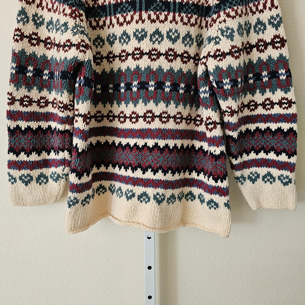NWOT VTG EDDIE BAUER Women's Fair Isle Oversized Mock Neck Pullover Sweater Sz S - Picture 9 of 14